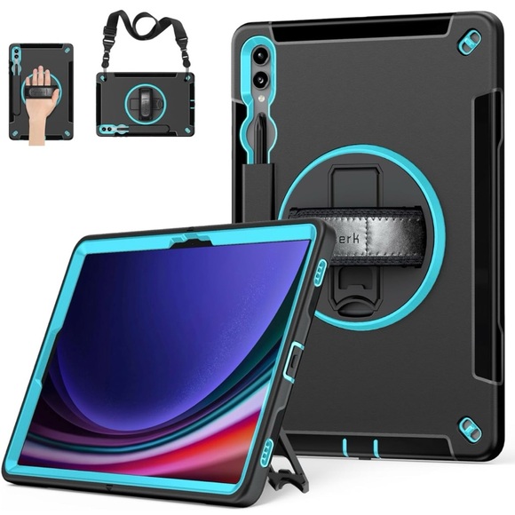 Miesherk Case for Galaxy Tab S9 Plus with Hand/Shoulder Strap 12.4” SkyBlue - Picture 1 of 12